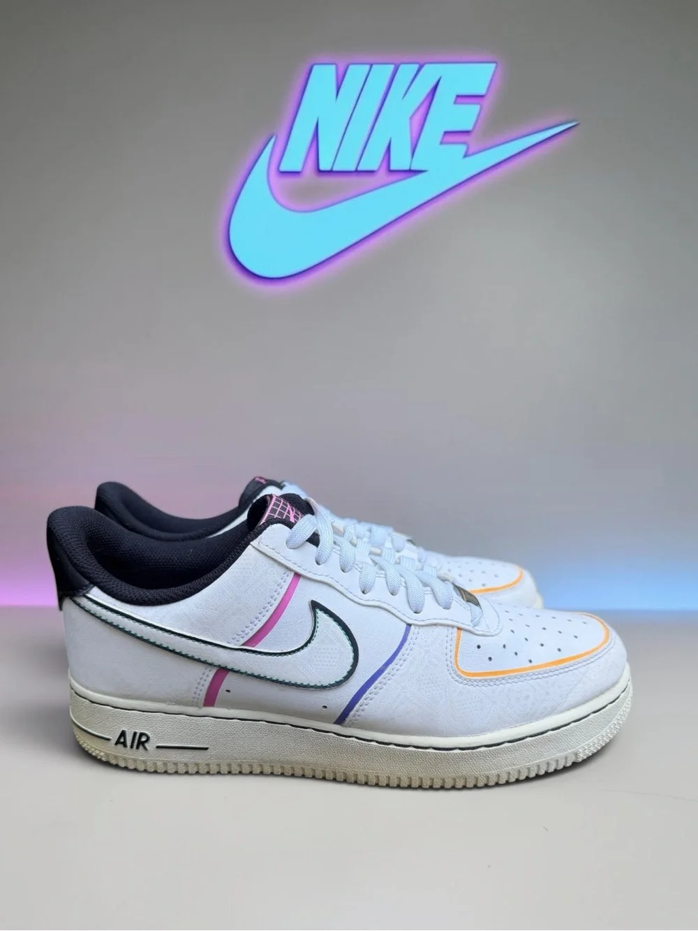 Nike Air Force 1 Low Day of the Dead White Black Skull Sneaker CT1138-100